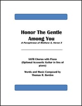 Honor the Gentle Among You SATB choral sheet music cover